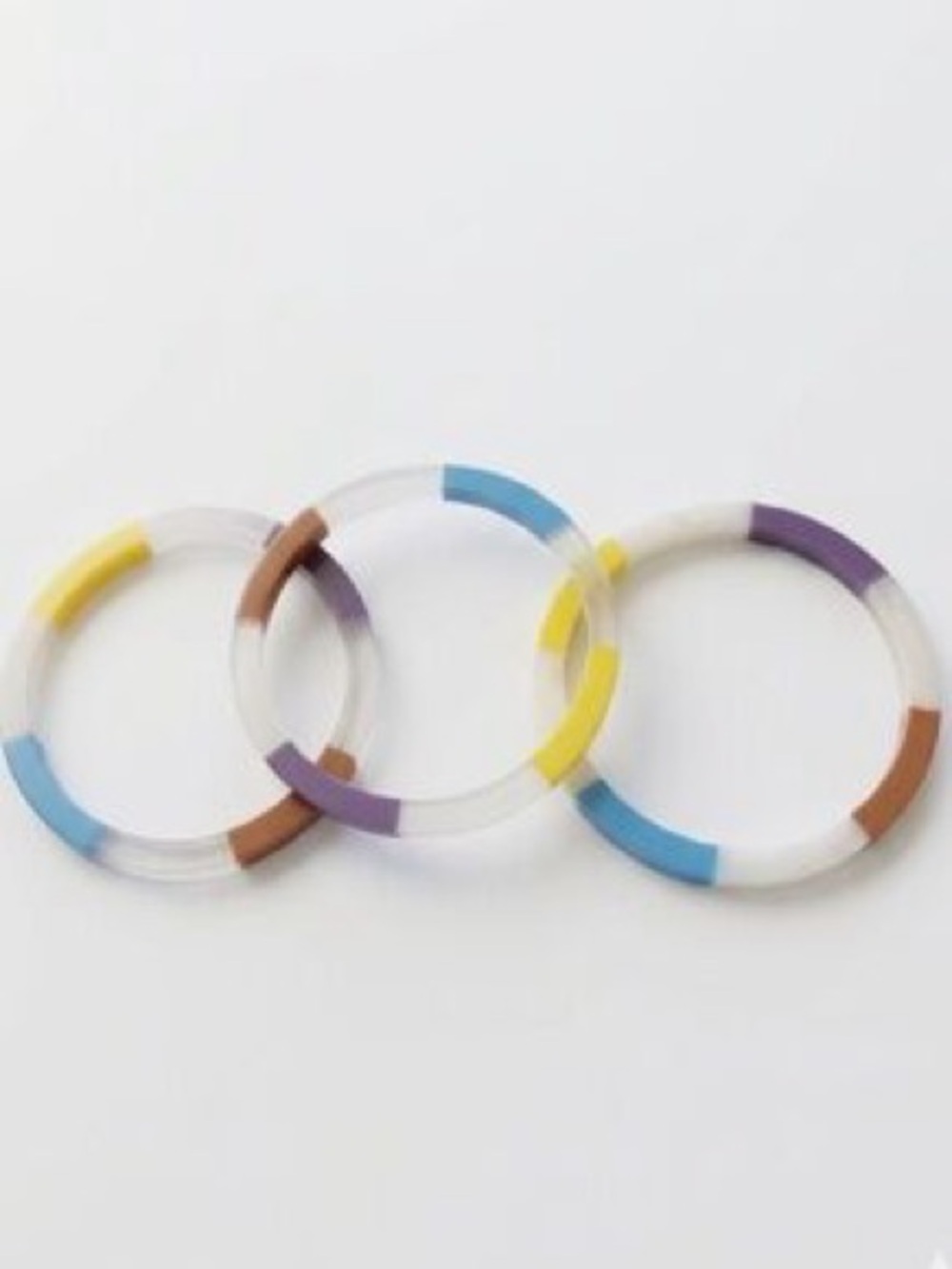 Plunder Set Of Three New Bangles Colorful Bracelet Stack